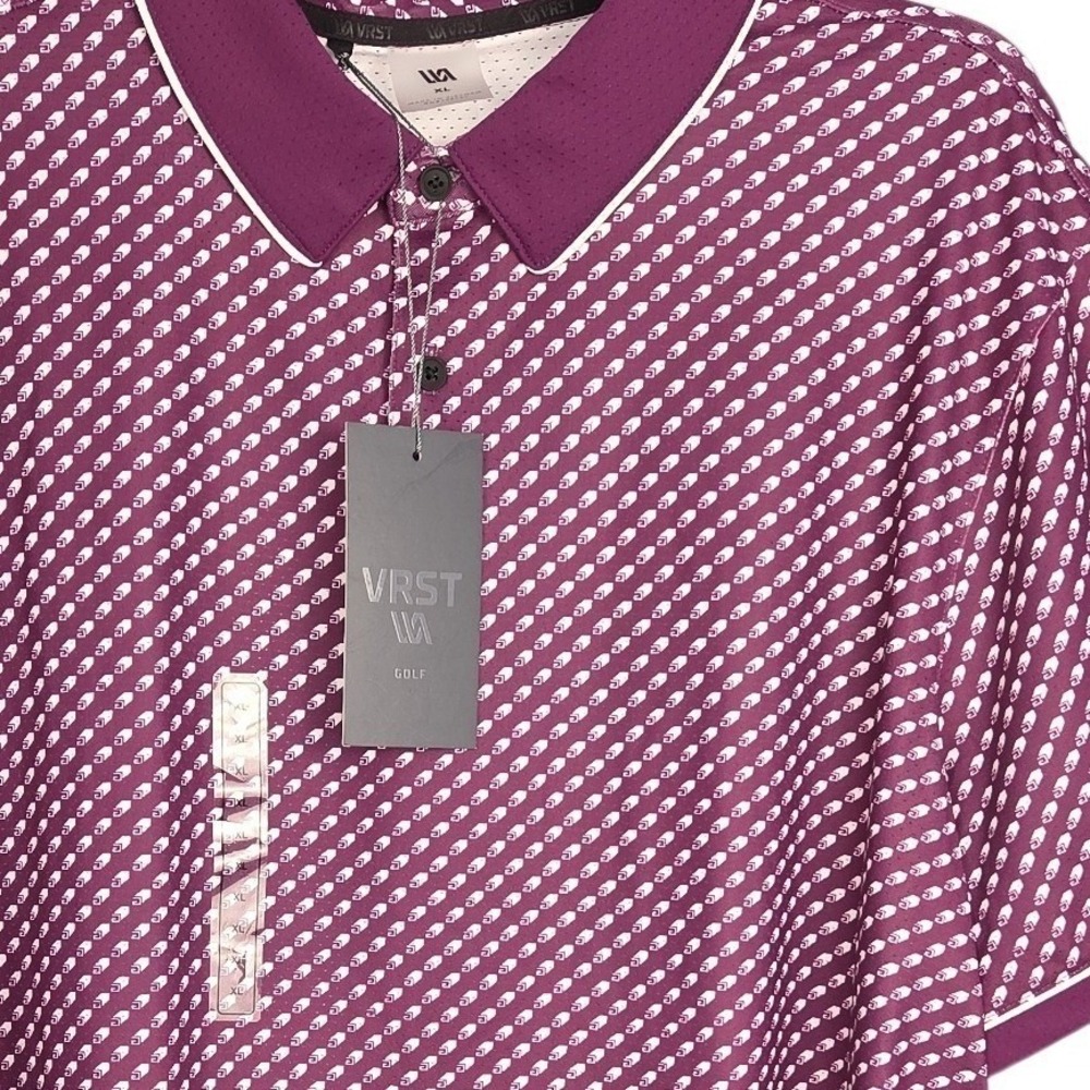 VRST Mens Golf Polo‎ Shirt XL Purple Performance Stretch Short Sleeve Casual New